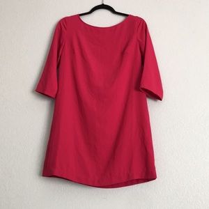 SHIFT ¾ SLEEVE MAGENTA DRESS